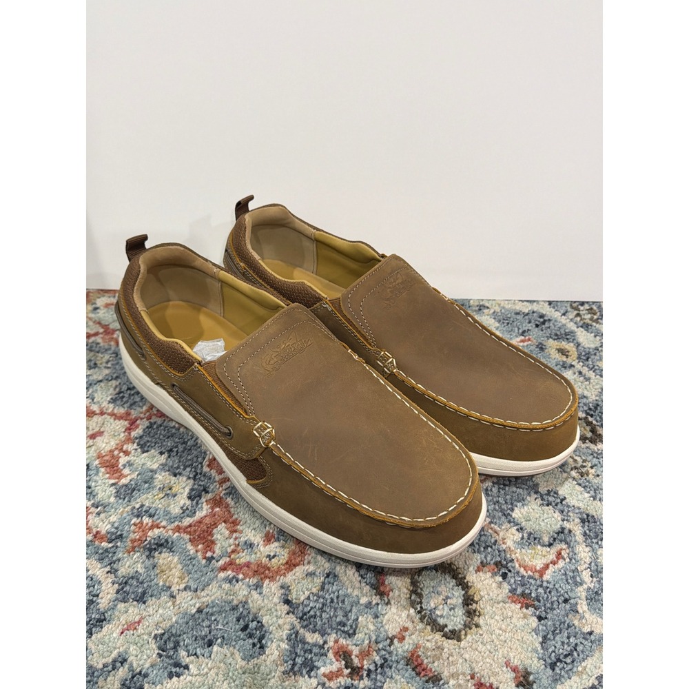Worldwide Sportsman Bluewater Shoes Men 12 Brown Slip On Nautical